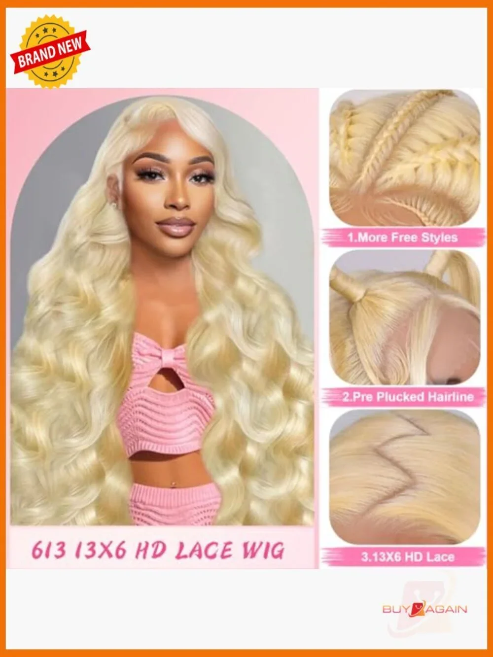 32 Inch 200 Density Body Wave Lace Front Wig Human Hair 13x6 HD Pre Plucked